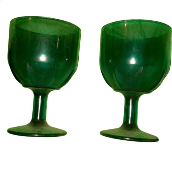 Two Vintage Turquoise Goblets